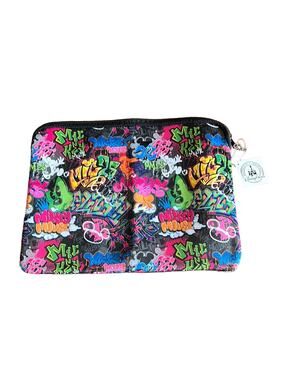 Walt Disney World Parks Graffiti Print Reversible Laptop Sleeve Case NWT